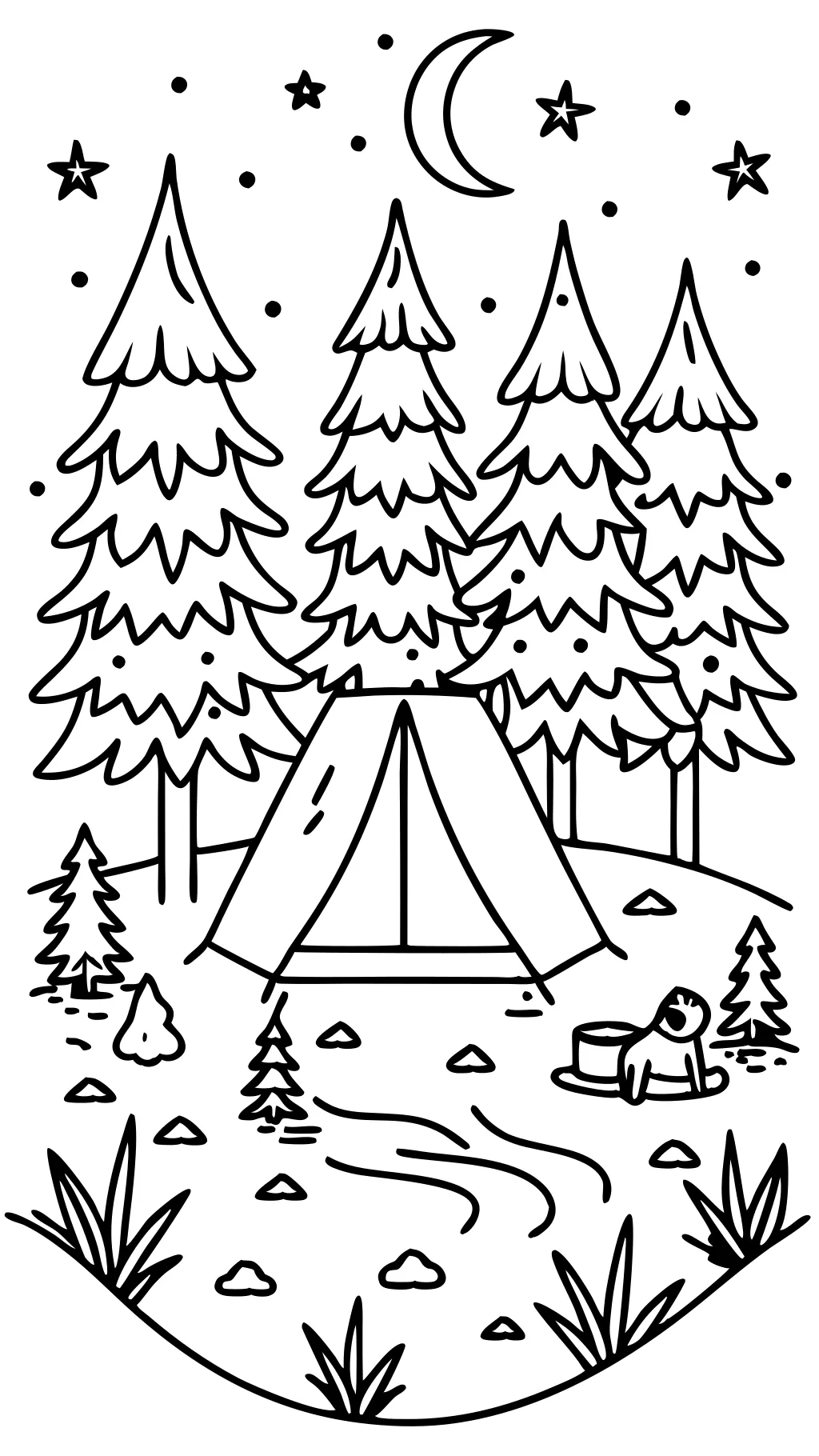 coloriage de camping